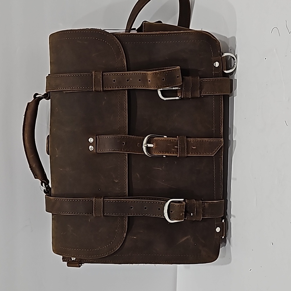 Full grain leather messenger bag/backpack/briefcase NWT
